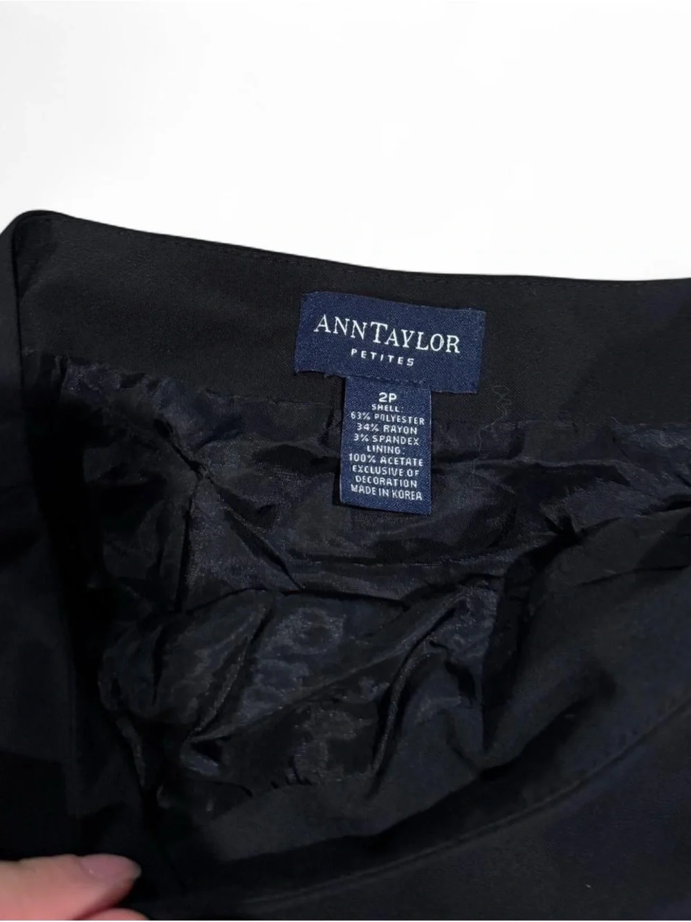 Vintage Ann Taylor Blavk Floral Embroidered A-Line Skirt‎